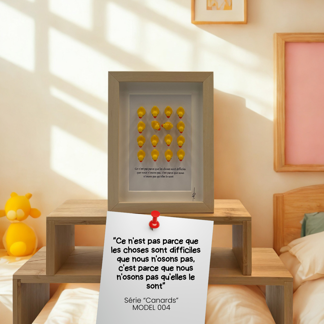 CANARDS MODEL 004 "Ils se moquent de moi parce que je suis different, je ris d'eux parce qu'ils sont tous les mêmes"
Model 004 – Image 1