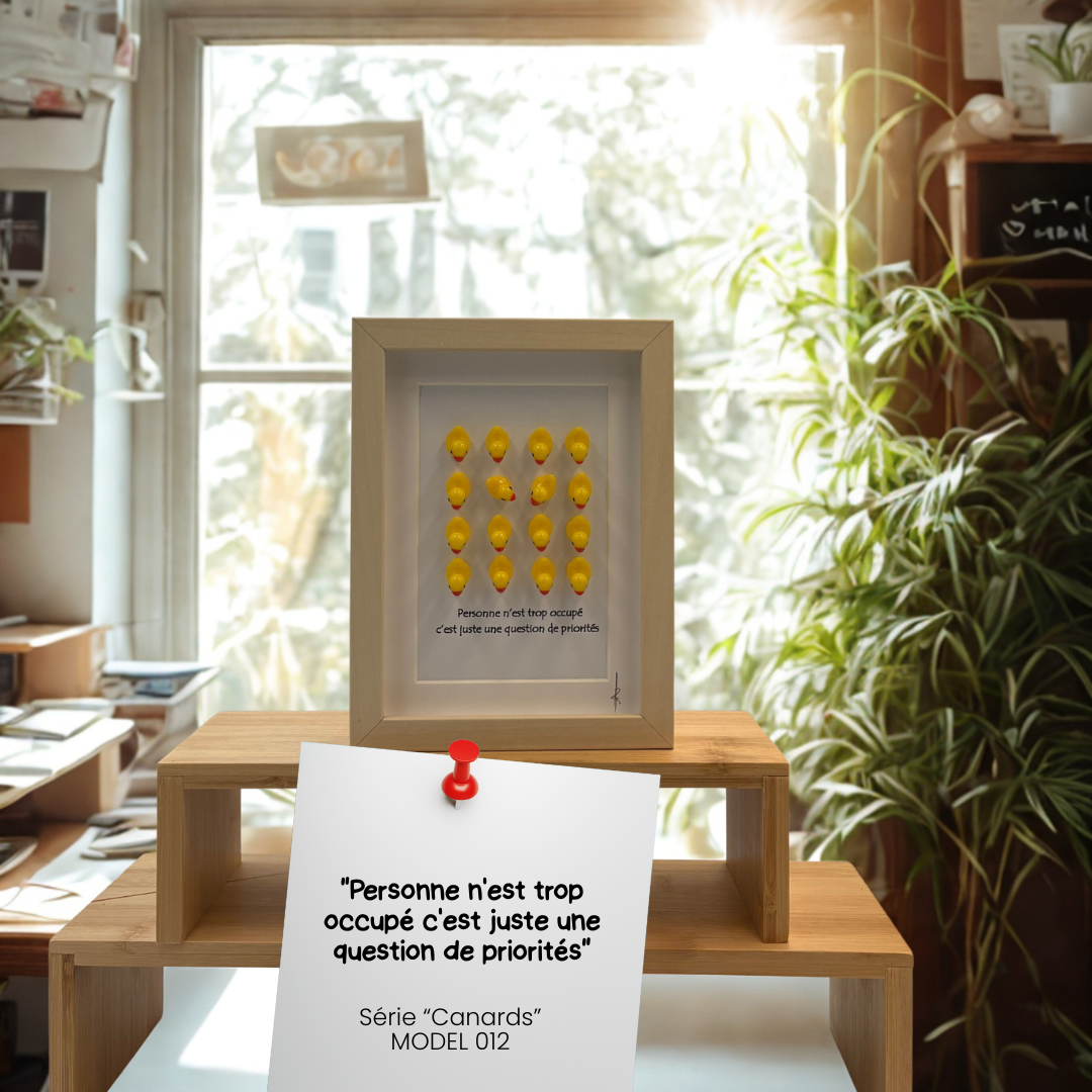 CANARDS MODEL 012 "Personne n'est trop occupé c'est juste une question de priorités"
Model 012 – Image 1